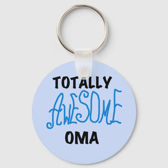 Totally Awesome Oma Blue T-shirts and Gifts Key Ring (Front)