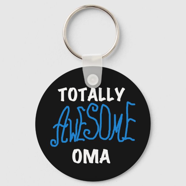 Totally Awesome Oma Blue T-shirts and Gifts Key Ring (Front)