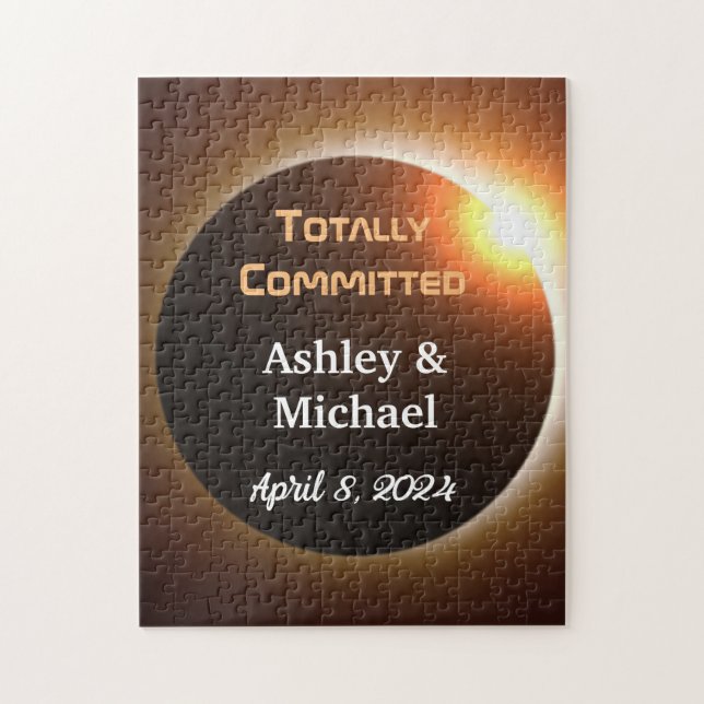 Totally Committed Eclipse Theme Wedding Jigsaw Puzzle (Vertical)