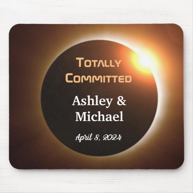 Totally Committed Eclipse Theme Wedding Mouse Mat (Front)