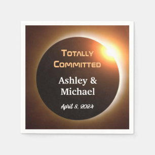 Totally Committed Eclipse Theme Wedding Napkin