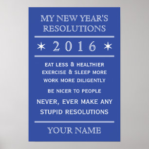 Totally customizable New Year's Resolution poster