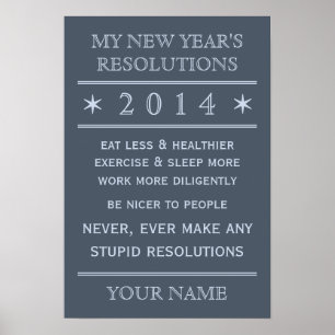 Totally customizable New Year's Resolution poster