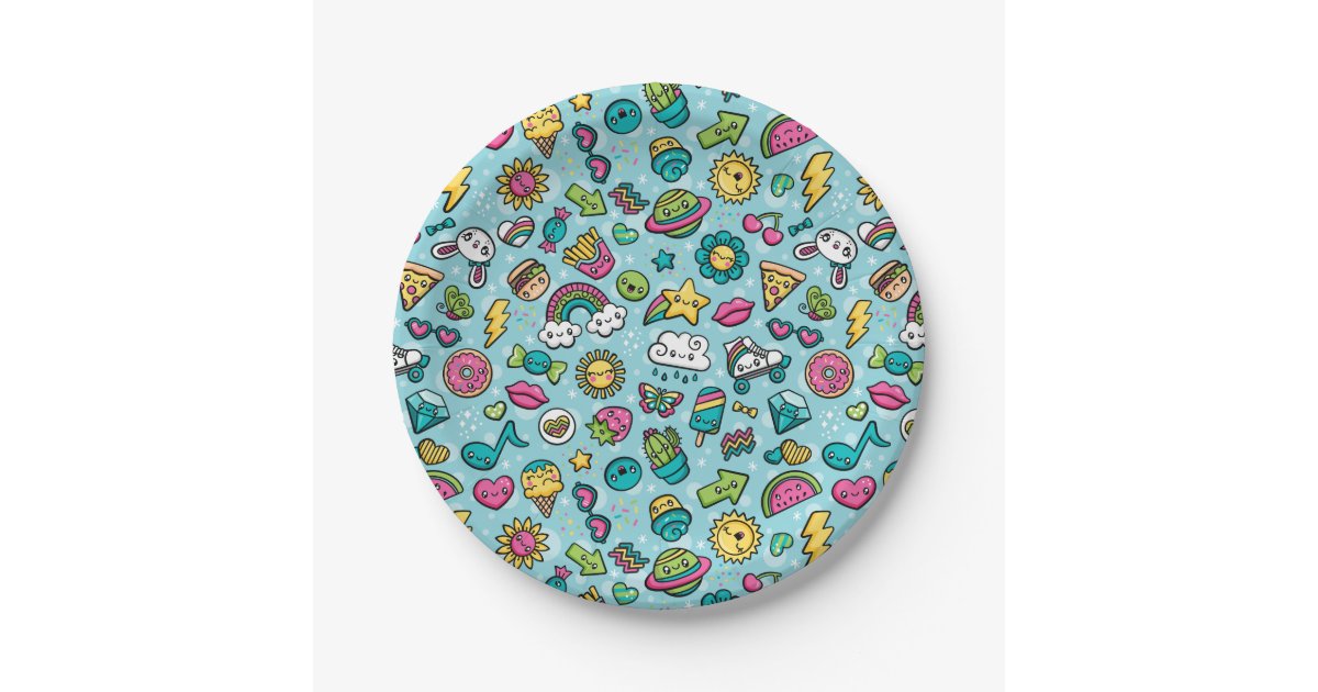 Totally Cute Doodles paper plates Zazzle