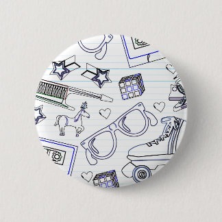 Totally Eighties Doodle 6 Cm Round Badge