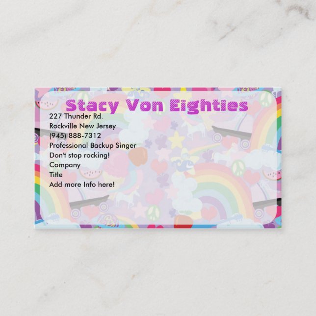 Totally Eighties Extreme Fun Flirty Art Love Business Card (Front)