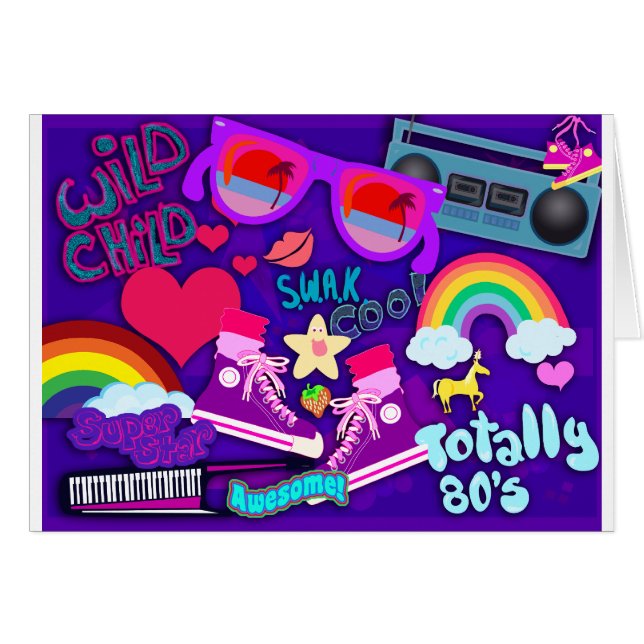 Totally Eighties Purple Collage (Front Horizontal)