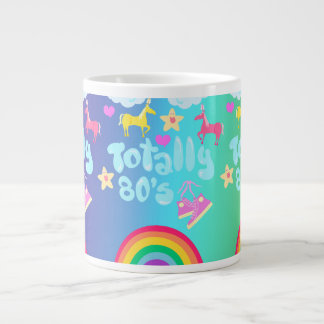 Totally Eighties Rainbow Motto Large Coffee Mug