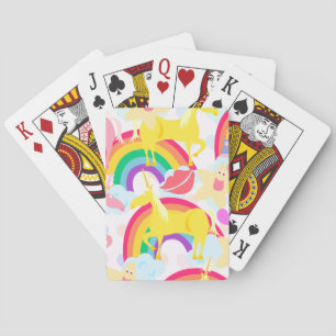 Totally Eighties Unicorn Rainbow Explosion Playing Cards