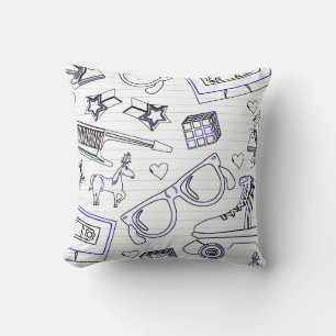 Totally Epic Eighties Doodle Cushion