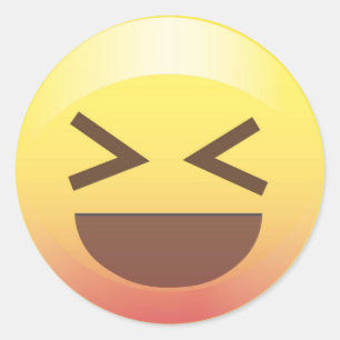 Totally Excited Yellow Emoji Face Sticker