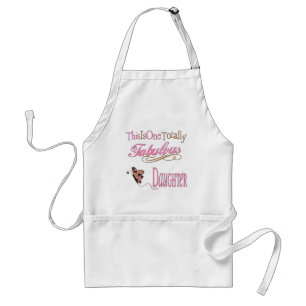 Totally Fabulous Daughter with Pink Butterfly Standard Apron