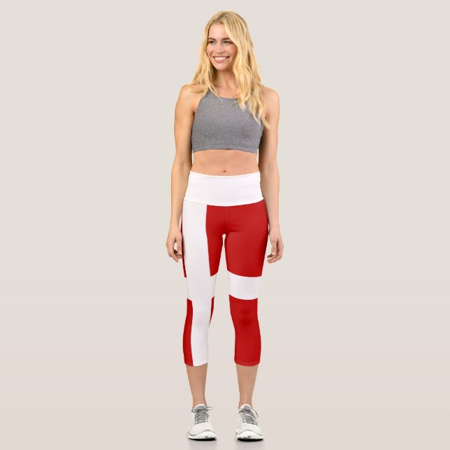 Totally Flag of Denmark Capri Leggings (Front)