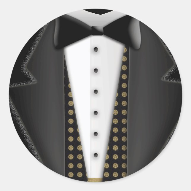 Totally formal tuxedo classic round sticker (Front)