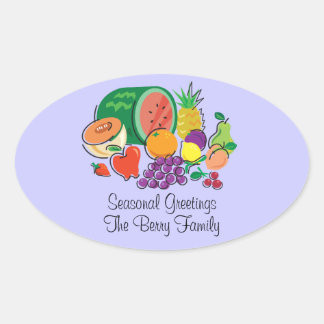 Totally Fruity_Cornucopia_Personalized Oval Sticker