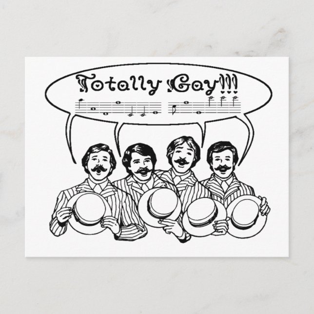 Totally Gay Barbershop Quartet Postcard (Front)