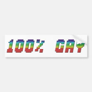 Totally Gay Pride Rainbow Typography LGBTQ Bumper Sticker