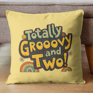 Totally Groovy and Two 2nd Birthday Cushion
