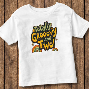 Totally Groovy and Two 2nd Birthday Toddler T-Shirt