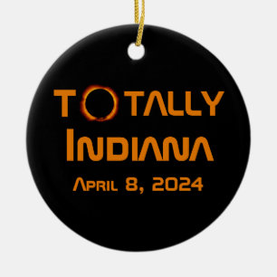 Totally Indiana 2024 Solar Eclipse Ceramic Tree Decoration