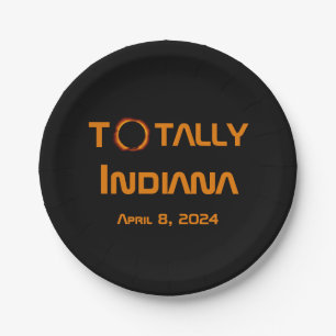 Totally Indiana 2024 Solar Eclipse Paper Plate