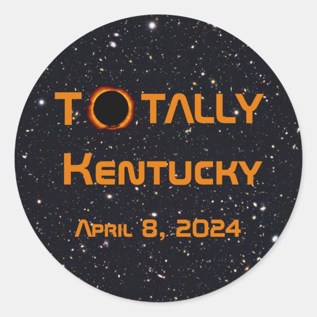 Totally Kentucky 2024 Solar Eclipse  Classic Round Sticker (Front)