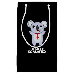 Totally Koala-fied Funny Koala Bear Pun Dark BG Small Gift Bag
