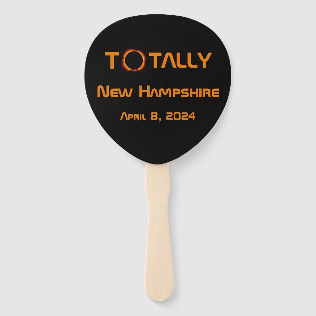 Totally New Hampshire 2024 Solar Eclipse  Hand Fan (Front)