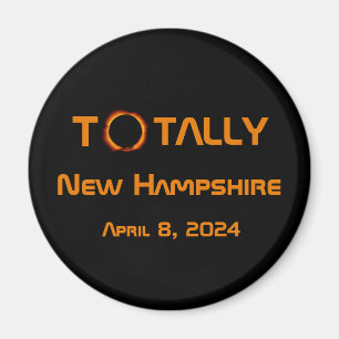 Totally New Hampshire 2024 Solar Eclipse  Magnet