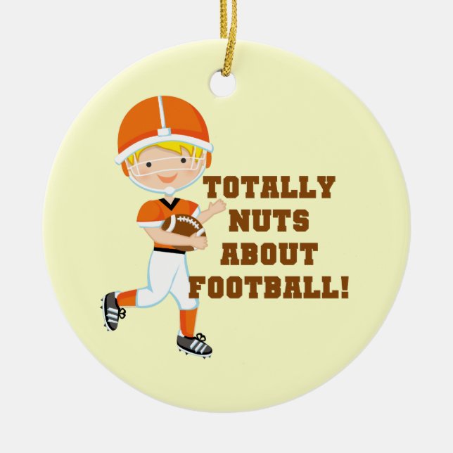 Totally Nuts About Football Ceramic Tree Decoration (Front)