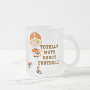 Totally Nuts About Football Frosted Glass Coffee Mug