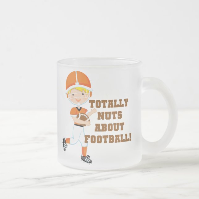 Totally Nuts About Football Frosted Glass Coffee Mug (Right)