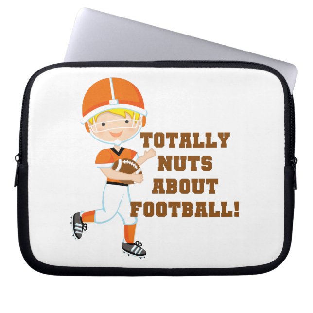 Totally Nuts About Football Laptop Sleeve (Front)