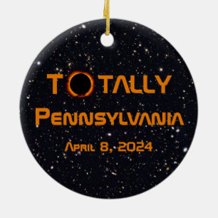 Totally Pennsylvania 2024 Solar Eclipse Ceramic Tree Decoration