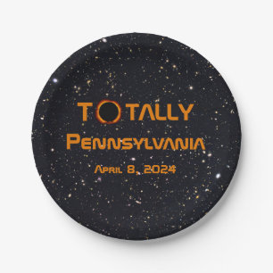 Totally Pennsylvania 2024 Solar Eclipse Paper Plate