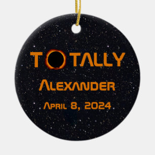 Totally Personal 2024 Solar Eclipse Ceramic Tree Decoration