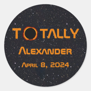 Totally Personal 2024 Solar Eclipse Classic Round Sticker