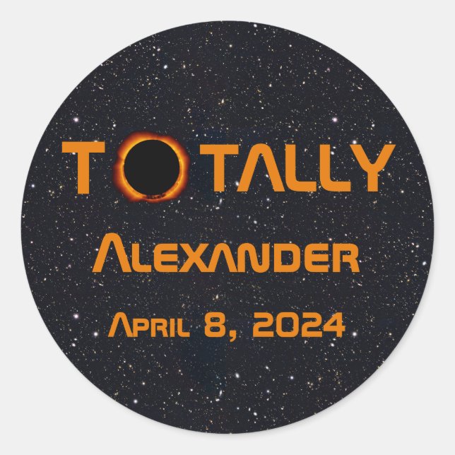 Totally Personal 2024 Solar Eclipse  Classic Round Sticker (Front)