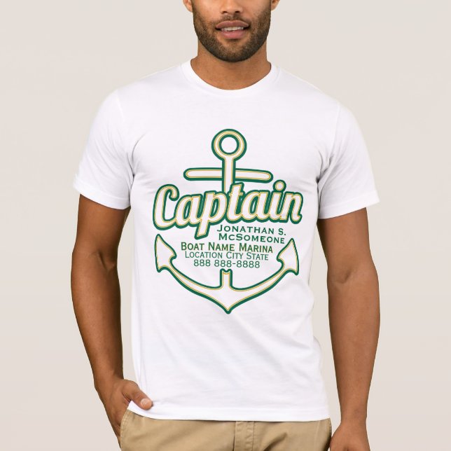 Totally Personalised Captain Anchor Nautical Tee (Front)