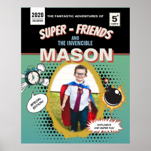 Totally Personalised Retro Comic Superhero Poster