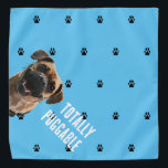 Totally Puggable Pet Bandanna<br><div class="desc">Your pug couldn't look any cuter than in this hand drawn pet bandanna!</div>