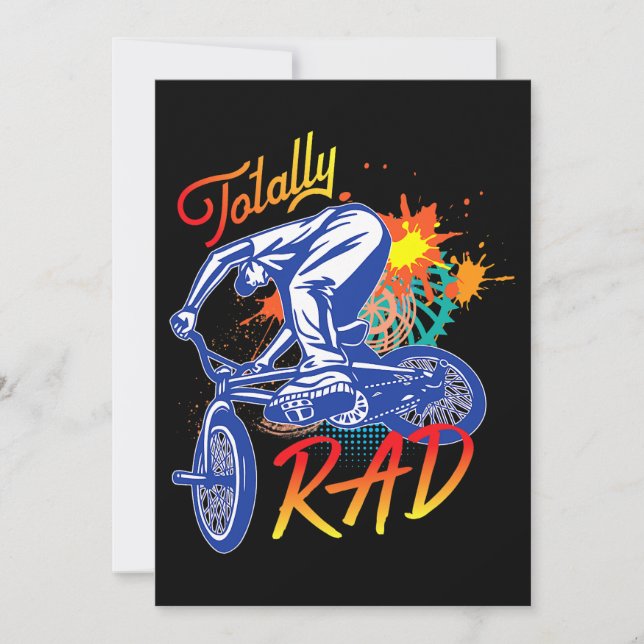 Totally Rad 80s BMX Bike Boys girls Invitation (Front)
