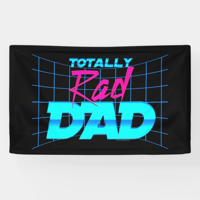 Totally Rad Dad Funny Father's Day 80s Gift Banner (Horizontal)