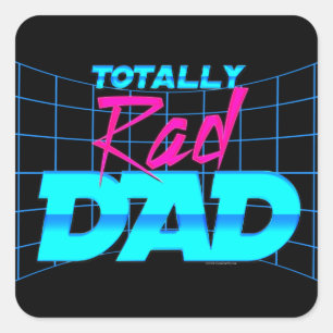 Totally Rad Dad Funny Father's Day 80s Gift Square Sticker
