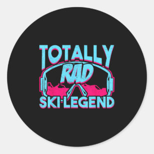 Totally Rad Ski Legend Retro Vintage 80s 90s Skiin Classic Round Sticker