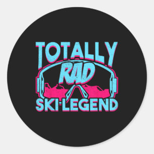 Totally Rad Ski Legend Retro Vintage 80s 90s Skiin Classic Round Sticker