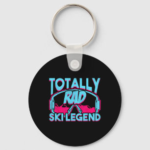 Totally Rad Ski Legend Retro Vintage 80s 90s Skiin Key Ring