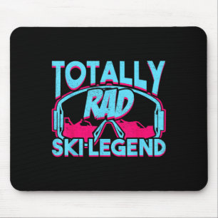 Totally Rad Ski Legend Retro Vintage 80s 90s Skiin Mouse Mat