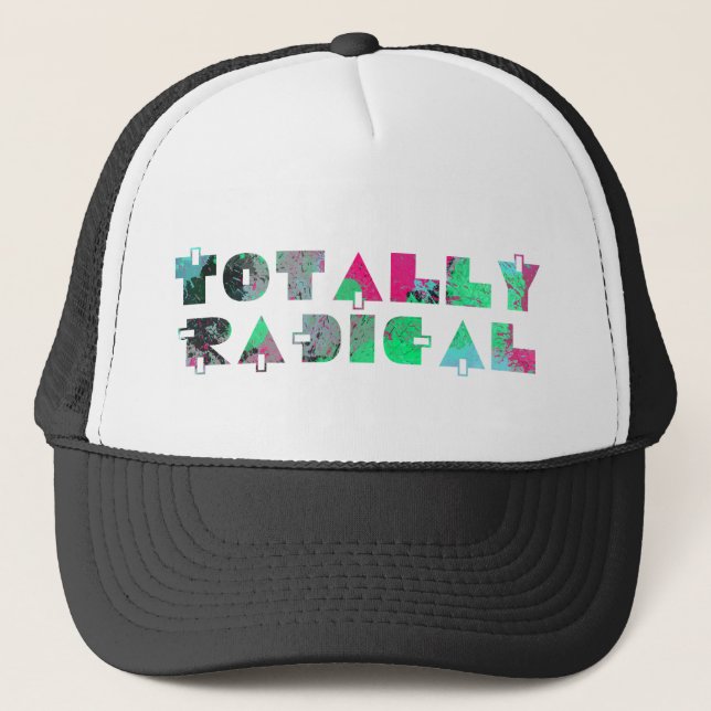 Totally radical 80s mens trucker hat (Front)