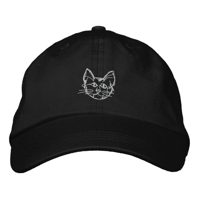Totally Real Records Cat Embroidered Hat (Front)